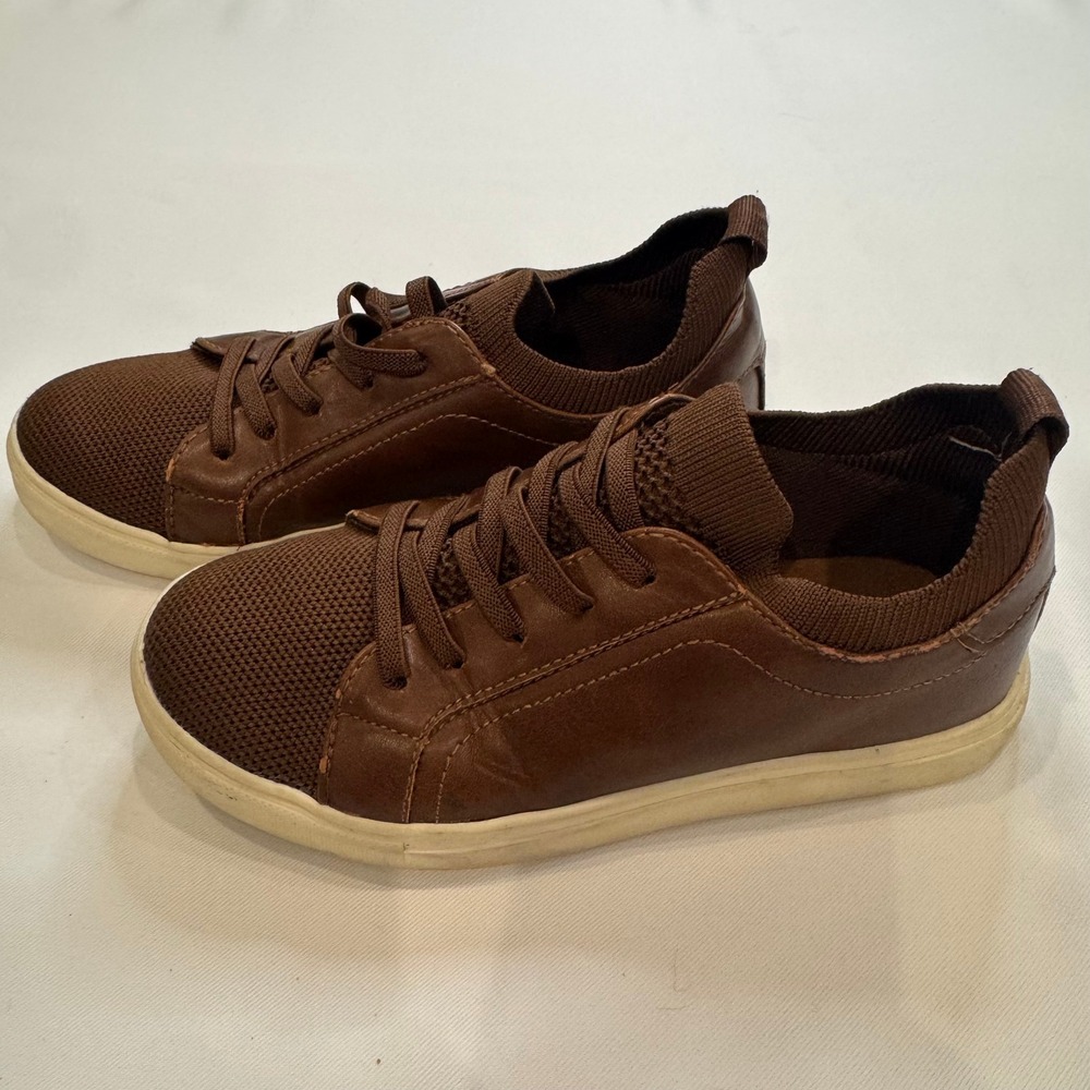 Seven7 Lawson Jr Sneakers Kids 12.5 Brown Mixed Media Faux Leather Lace Up - Picture 7 of 7